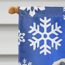 Load image into Gallery viewer, Dandie Dinmont Terrier Winter Snowflakes Holiday Flag Canvas House Size