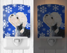 Load image into Gallery viewer, Dandie Dinmont Terrier Winter Snowflakes Holiday Ceramic Night Light SS4641CNL