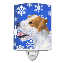 Load image into Gallery viewer, Jack Russell Terrier Winter Snowflakes Holiday Ceramic Night Light SS4642CNL