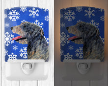 Load image into Gallery viewer, Irish Wolfhound Winter Snowflakes Holiday Ceramic Night Light SS4644CNL