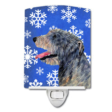 Load image into Gallery viewer, Irish Wolfhound Winter Snowflakes Holiday Ceramic Night Light SS4644CNL