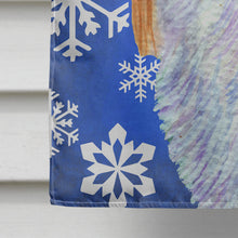 Load image into Gallery viewer, English Toy Spaniel Winter Snowflakes Holiday Flag Canvas House Size