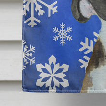 Load image into Gallery viewer, Boxer Winter Snowflakes Holiday Flag Canvas House Size