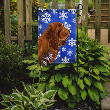Load image into Gallery viewer, Sussex Spaniel Winter Snowflakes Holiday Garden Flag – Decorative Outdoor Yard Flag