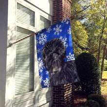 Load image into Gallery viewer, Affenpinscher Winter Snowflakes Holiday Flag Canvas House Size