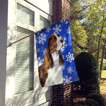 Load image into Gallery viewer, Springer Spaniel Winter Snowflakes Holiday Flag Canvas House Size