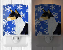 Load image into Gallery viewer, Basenji Winter Snowflakes Holiday Ceramic Night Light SS4652CNL