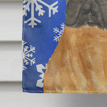 Load image into Gallery viewer, Bullmastiff Winter Snowflakes Holiday Flag Canvas House Size