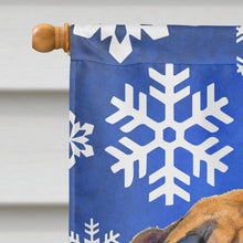 Load image into Gallery viewer, Mastiff Winter Snowflakes Holiday Flag Canvas House Size