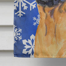 Load image into Gallery viewer, Mastiff Winter Snowflakes Holiday Flag Canvas House Size