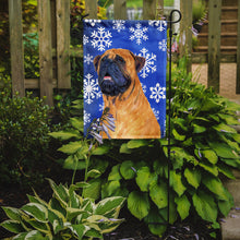 Load image into Gallery viewer, Mastiff Winter Snowflakes Holiday Garden Flag – Decorative Outdoor Yard Flag