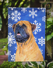 Load image into Gallery viewer, Mastiff Winter Snowflakes Holiday Garden Flag – Decorative Outdoor Yard Flag