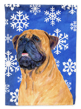 Load image into Gallery viewer, Mastiff Winter Snowflakes Holiday Garden Flag – Decorative Outdoor Yard Flag