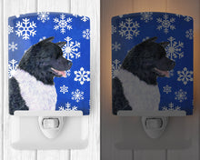 Load image into Gallery viewer, Akita Winter Snowflakes Holiday Ceramic Night Light SS4659CNL