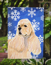 Load image into Gallery viewer, Cocker Spaniel Winter Snowflakes Holiday Garden Flag – Decorative Outdoor Yard Flag
