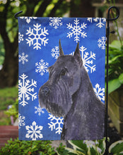 Load image into Gallery viewer, Schnauzer Winter Snowflakes Holiday Garden Flag – Decorative Outdoor Yard Flag