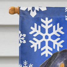 Load image into Gallery viewer, Rottweiler Winter Snowflakes Holiday Flag Canvas House Size