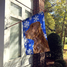 Load image into Gallery viewer, Field Spaniel Winter Snowflakes Holiday Flag Canvas House Size