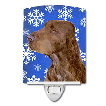 Load image into Gallery viewer, Field Spaniel Winter Snowflakes Holiday Ceramic Night Light SS4663CNL