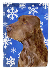 Load image into Gallery viewer, Field Spaniel Winter Snowflakes Holiday Garden Flag – Decorative Outdoor Yard Flag