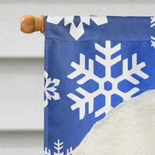 Load image into Gallery viewer, Bichon Frise Winter Snowflakes Holiday Flag Canvas House Size