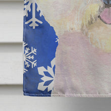 Load image into Gallery viewer, Bichon Frise Winter Snowflakes Holiday Flag Canvas House Size