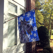 Load image into Gallery viewer, Scottish Terrier Winter Snowflakes Holiday Flag Canvas House Size