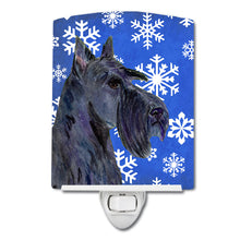 Load image into Gallery viewer, Scottish Terrier Winter Snowflakes Holiday Ceramic Night Light SS4667CNL