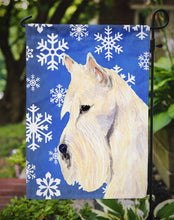 Load image into Gallery viewer, Scottish Terrier Winter Snowflakes Holiday Garden Flag – Decorative Outdoor Yard Flag