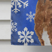 Load image into Gallery viewer, Chesapeake Bay Retriever Winter Snowflakes Holiday Flag Canvas House Size