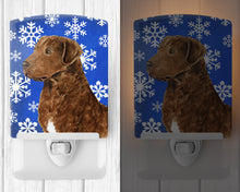 Load image into Gallery viewer, Chesapeake Bay Retriever Winter Snowflakes Holiday Ceramic Night Light SS4669CNL