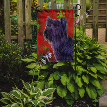 Load image into Gallery viewer, Skye Terrier Red Green Snowflake Holiday Christmas Garden Flag – Decorative Outdoor Yard Flag