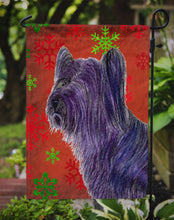 Load image into Gallery viewer, Skye Terrier Red Green Snowflake Holiday Christmas Garden Flag – Decorative Outdoor Yard Flag