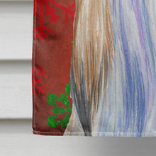 Load image into Gallery viewer, Shih Tzu Red and Green Snowflakes Holiday Christmas Flag Canvas House Size