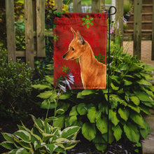 Load image into Gallery viewer, Min Pin Red and Green Snowflakes Holiday Christmas Garden Flag – Decorative Outdoor Yard Flag