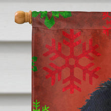 Load image into Gallery viewer, Japanese Chin Red and Green Snowflakes Holiday Christmas Flag Canvas House Size