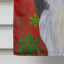 Load image into Gallery viewer, Japanese Chin Red and Green Snowflakes Holiday Christmas Flag Canvas House Size