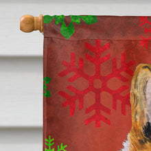 Load image into Gallery viewer, Collie Smooth Red and Green Snowflakes Holiday Christmas Flag Canvas House Size