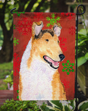 Load image into Gallery viewer, Collie Smooth Red Green Snowflakes Christmas Garden Flag – Decorative Outdoor Yard Flag