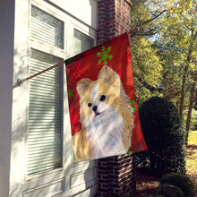 Load image into Gallery viewer, Chihuahua Red and Green Snowflakes Holiday Christmas Flag Canvas House Size