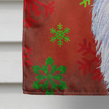 Load image into Gallery viewer, Borzoi Red and Green Snowflakes Holiday Christmas Flag Canvas House Size