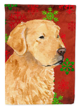 Load image into Gallery viewer, Golden Retriever Red Green Snowflakes Holiday Christmas Flag Canvas House Size