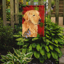 Load image into Gallery viewer, Golden Retriever Red Green Snowflake Holiday Christmas Garden Flag – Decorative Outdoor Yard Flag