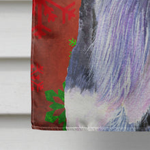 Load image into Gallery viewer, Schnauzer Red and Green Snowflakes Holiday Christmas Flag Canvas House Size