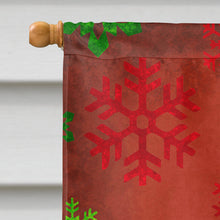Load image into Gallery viewer, Fox Terrier Red and Green Snowflakes Holiday Christmas Flag Canvas House Size
