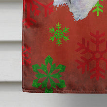 Load image into Gallery viewer, Fox Terrier Red and Green Snowflakes Holiday Christmas Flag Canvas House Size