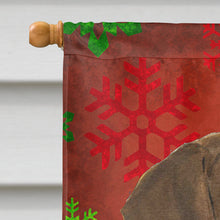 Load image into Gallery viewer, Doberman Red and Green Snowflakes Holiday Christmas Flag Canvas House Size