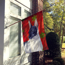 Load image into Gallery viewer, Rat Terrier Red and Green Snowflakes Holiday Christmas Flag Canvas House Size