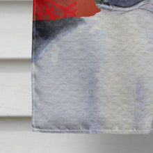 Load image into Gallery viewer, Rat Terrier Red and Green Snowflakes Holiday Christmas Flag Canvas House Size