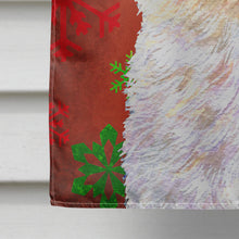 Load image into Gallery viewer, Maltese Red and Green Snowflakes Holiday Christmas Flag Canvas House Size
